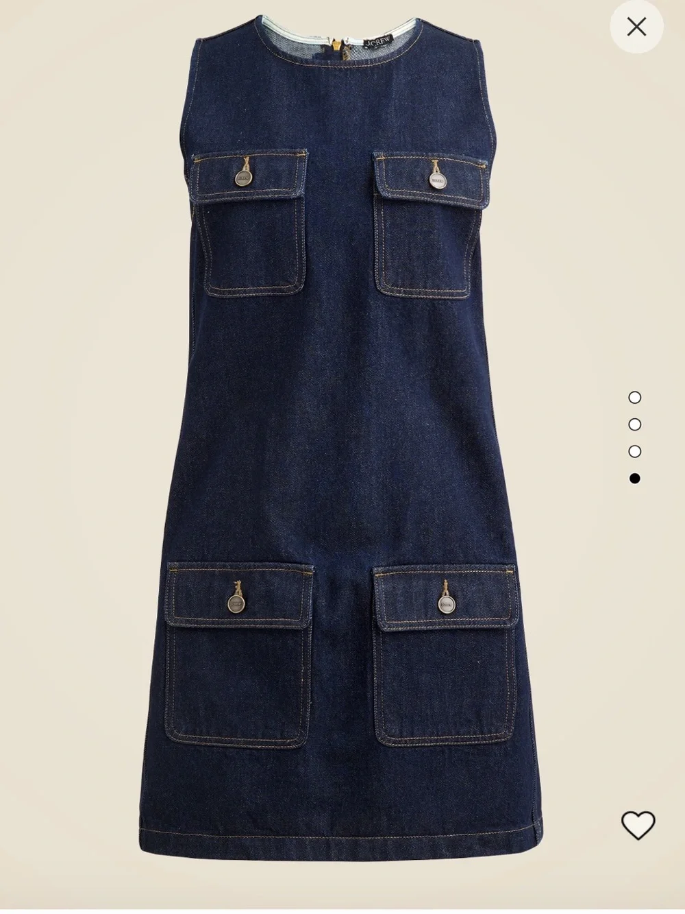 NWOT J. Crew Dark Denim Shift Dress with Patch Pockets